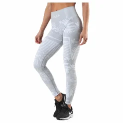 Gavelo Seamless Floral Leggings Grey Grå New