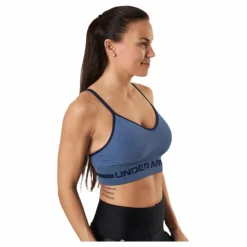 Seamless Low Long Htr Bra Blue*Under Armour Discount