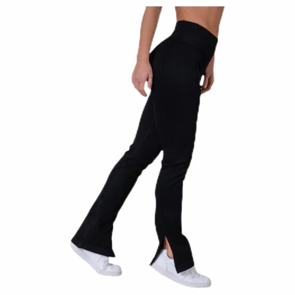 Casall Seamless Rib Slit Pants Black Svart Discount