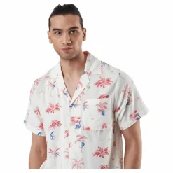 Dedicated Shirt Short Sleeve Marstrand Monkey Trees White Vit Online