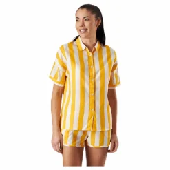 Dedicated Shirt Short Sleeve Nibe Big Stripes Yellow Gul