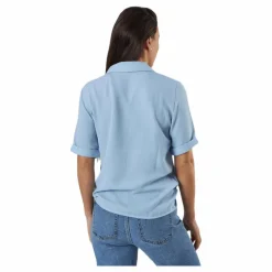 Sky S/S Shirt Solid Wvn Blue*Only Online