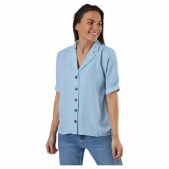 Sky S/S Shirt Solid Wvn Blue*Only Online