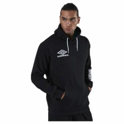 Umbro Sleeve Print Hoodie Black Svart New