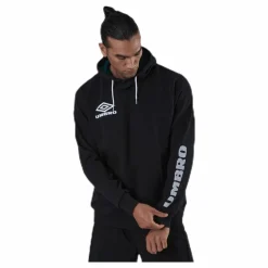 Umbro Sleeve Print Hoodie Black Svart New