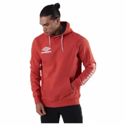Umbro Sleeve Print Hoodie Red Röd Outlet