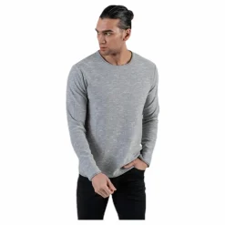 Jack & Jones Slub Knit Crew Neck Sts Grey Grå Clearance