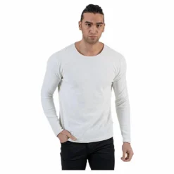 Jack & Jones Slub Knit Crew Neck Sts White Vit Discount