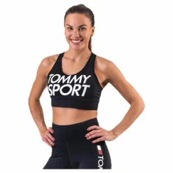Tommy Hilfiger Sport Sports Bra Logo Mid Black Svart Clearance
