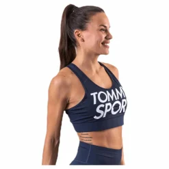 Tommy Hilfiger Sport Sports Bra Logo Mid Blue Blå