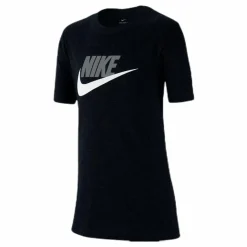 Nike Sportswear Big Kids' Cotton T-Shirt BLACK/LT SMOKE GREY Svart Discount