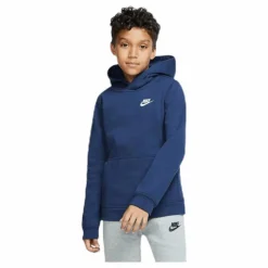 Sportswear Club Big Kids' Pullover Hoodie MIDNIGHT NAVY/WHITE*Nike New