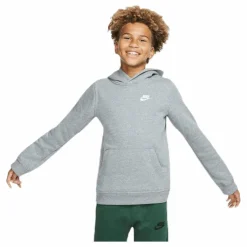 Sportswear Club Big Kids' Pullover Hoodie CARBON HEATHER/WHITE*Nike Sale