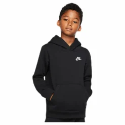Sportswear Club Big Kids' Pullover Hoodie BLACK/WHITE*Nike Clearance