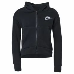 Sportswear Club Fleece Big Kids' (Girls') Full-Zip Hoodie BLACK/WHITE*Nike Sale