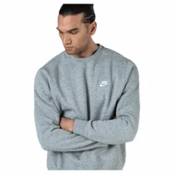 Sportswear Club Fleece Crew DK GREY HEATHER/WHITE*Nike