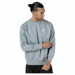 Sportswear Club Fleece Crew DK GREY HEATHER/WHITE*Nike