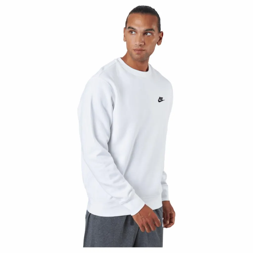 Nike Sportswear Club Fleece Crew WHITE/BLACK Vit Discount