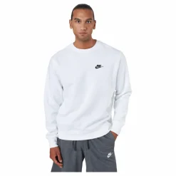 Nike Sportswear Club Fleece Crew WHITE/BLACK Vit Discount