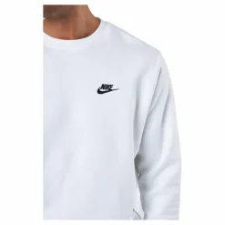 Nike Sportswear Club Fleece Crew WHITE/BLACK Vit Discount