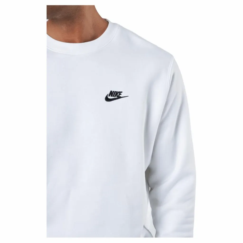 Nike Sportswear Club Fleece Crew WHITE/BLACK Vit Discount