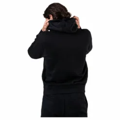 Nike Sportswear Club Fleece Men's Graphic Pullover Hoodie BLACK/BLACK/WHITE Svart Discount