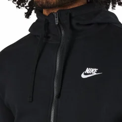 Sportswear Club Fleece Men's Full-Zip Hoodie BLACK/BLACK/WHITE*Nike Best
