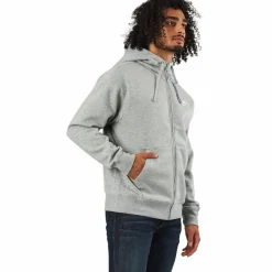 Nike Sportswear Club Fleece Men's Full-Zip Hoodie DK GREY HEATHER/MATTE SILVER/WHITE Grå New