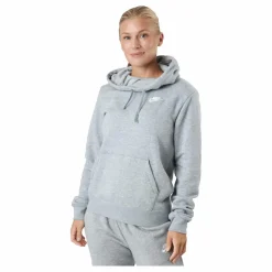 Sportswear Club Fleece Women's Funnel Hoodie DK GREY HEATHER/WHITE*Nike Clearance