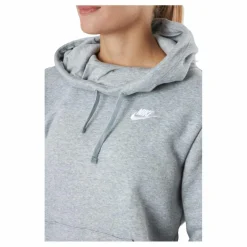 Sportswear Club Fleece Women's Funnel Hoodie DK GREY HEATHER/WHITE*Nike Clearance