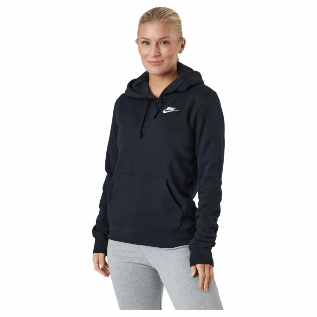 Sportswear Club Fleece Women's Pullover Hoodie BLACK/WHITE*Nike Clearance