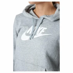 Sportswear Club Fleece Women's Logo Pullover Hoodie DK GREY HEATHER/WHITE*Nike Outlet