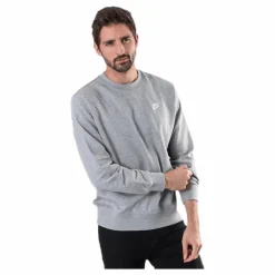 Nike Sportswear Club Men's French Terry Crew DK GREY HEATHER/WHITE Grå Hot