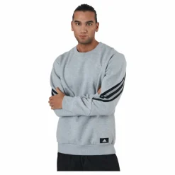 Sportswear Future Icons Three Stripes Crew Medium Grey Heather*adidas New