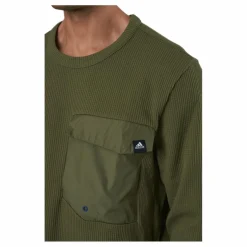 adidas Sportswear Pocket Waffle Knit Crew Focus Olive Grön Online