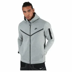Nike Sportswear Tech Fleece Men's Full-Zip Hoodie DK GREY HEATHER/BLACK Grå Discount