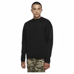 Nike Sportswear Tech Fleece Men's Crew Sweatshirt BLACK/BLACK Svart Outlet