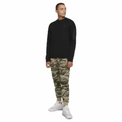 Nike Sportswear Tech Fleece Men's Crew Sweatshirt BLACK/BLACK Svart Outlet