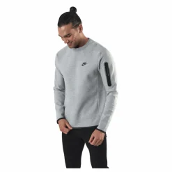 Nike Sportswear Tech Fleece Men's Crew Sweatshirt DK GREY HEATHER/BLACK Grå Outlet