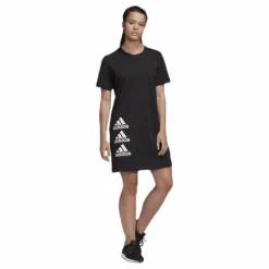 adidas Stack T Dress White/Black Svart Outlet