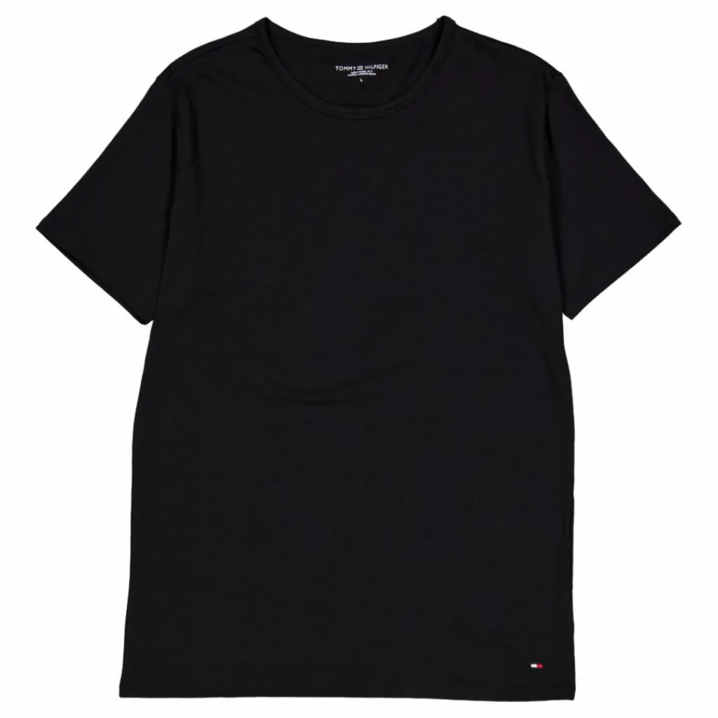 Tommy Hilfiger Stretch Cn Tee Ss 3pack Black/black/black Svart Best