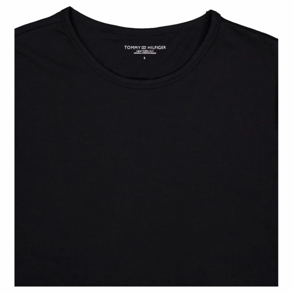 Tommy Hilfiger Stretch Cn Tee Ss 3pack Black/black/black Svart Best