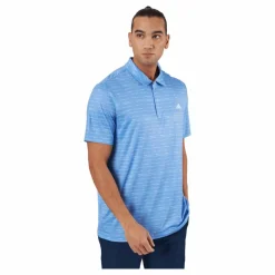 Stripe Zip Golf Polo Shirt Blufus/White*adidas Hot