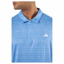 Stripe Zip Golf Polo Shirt Blufus/White*adidas Hot