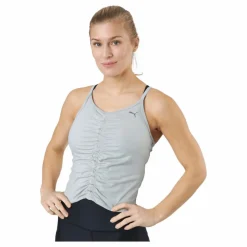 Puma Studio Foundation Ruched Tank Light Gray Heather Vit Discount