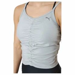 Puma Studio Foundation Ruched Tank Light Gray Heather Vit Discount