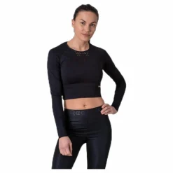 Superdry Studio Seamless Long Sleeve Black Svart Best