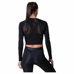 Superdry Studio Seamless Long Sleeve Black Svart Best