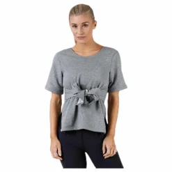 Nike Studio SS Wrap Top Black/Grey Grå Sale