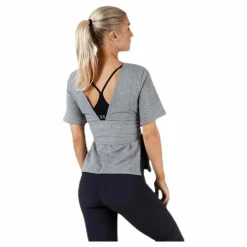 Nike Studio SS Wrap Top Black/Grey Grå Sale
